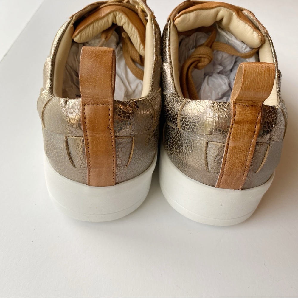 DIBA TRUE Yuli Ana Leather Casual Sneaker Size 10 Womens Luggage / Pewter Color - Picture 11 of 14